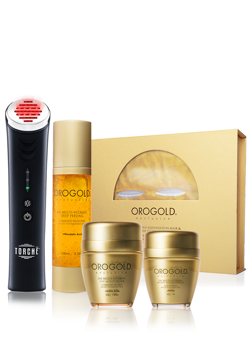 Orogold Exclusive 24K Multi-Vitamin collection V2, 4 products with a torche